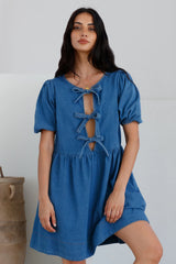 In Lieu Mini Dress Blue