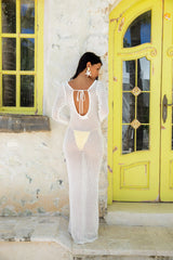 Island Girl Knit Maxi Dress White
