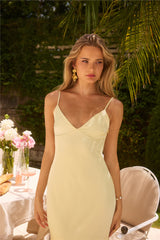 Everlasting Moment Satin Maxi Dress Yellow