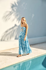 FORTUNATE ONE Aquamarine Maxi Dress Blue