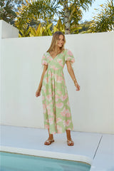 Blossom Season Maxi Dress Green