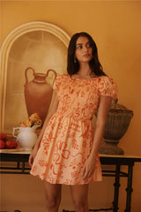 Sunset Scenes Mini Dress Orange
