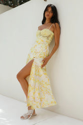 Main Character Satin Maxi Dress Yellow