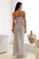 Timeless Grace Strapless Maxi Dress Brown