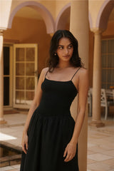 Whispering Willow Maxi Dress Black