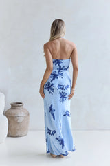 Lovers In Bloom Halter Maxi Dress Blue