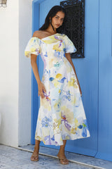 Silent Lullabies One Shoulder Midi Dress Print