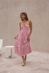Pure Satisfaction One Shoulder Maxi Dress Pink