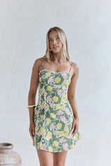 Sweet Citrine Mini Dress Green