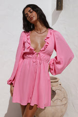 No Need To Talk Dress Pink