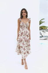 Florienne Tiered Midi Dress Mauve