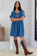 In Lieu Mini Dress Blue