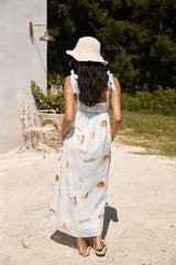 Provence Escape Linen Maxi Dress Multi