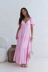 Butterfly Wings Maxi Dress Pink