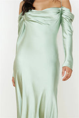 Classic Moments Satin Maxi Dress Sage