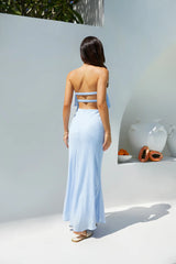 Luna Cascade Strapless Maxi Dress