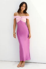 Dreamers Delight Off The Shoulder Maxi Dress Purple