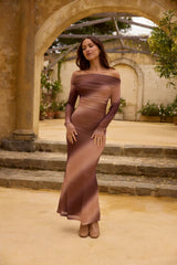 Graceful Meadow Maxi Dress Brown
