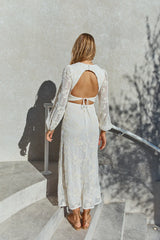 Layla Long-Sleeve Maxi Dress Cream