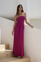 Sweet Serenade Strapless Maxi Dress Plum