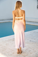 Sunrise Lookout Satin Maxi Dress Yellow