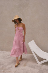 Pure Satisfaction One Shoulder Maxi Dress Pink