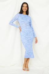 Sudden Moments Midi Dress Blue