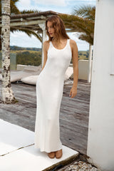 Youthful Glow Knit Maxi Dress White