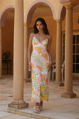 Retro Bloom Maxi Dress Green