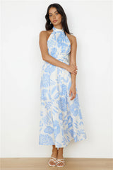 Showing Emotions Halter Maxi Dress Blue