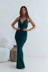 Vibe Setter Halter Maxi Dress Green