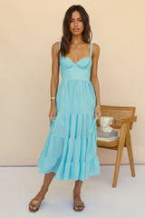 Somebody New Midi Dress Blue