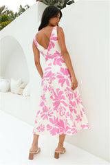 Sunset Sorbet Midi Dress Pink