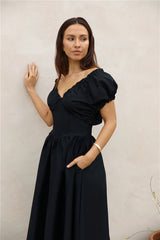 Upon A Dream Midi Dress Black