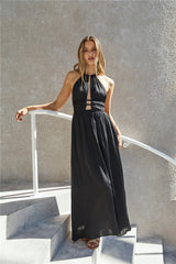 Happy Hour Halter Maxi Dress Black