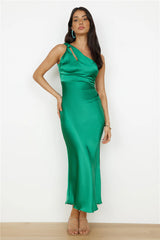 My Type One Shoulder Maxi Dress Green
