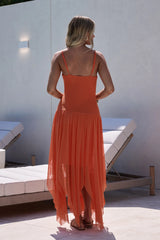 Call Me Later Mesh Maxi Dress Orange