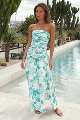 All About You Strapless Maxi Dress Blue