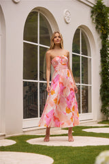 Fairy Floss Strapless Maxi Dress Pink