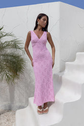 Seashell Diaries Lace Maxi Dress Pink