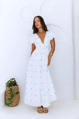 Solar Blooms Maxi Dress Blue