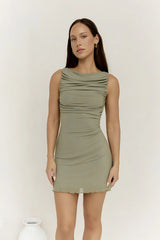 Mile End Mini Dress Khaki