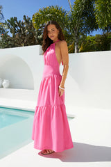 Radiant Petals Maxi Dress in Pink