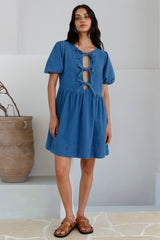 In Lieu Mini Dress Blue