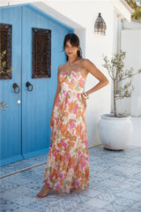 Summer Oasis Halter Maxi Dress Pink