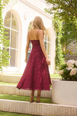 Midnight Drinks Midi Dress Maroon