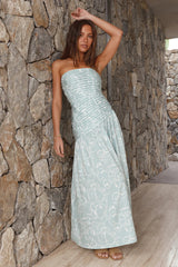 All About You Strapless Maxi Dress Sage