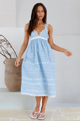 Summer Soirée Midi Dress Blue