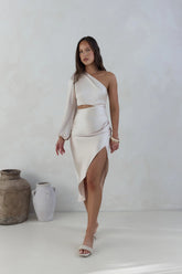 Whisk Away Midi Dress Champagne