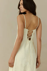 Kaiya Jacquard Satin Midi Dress Yellow